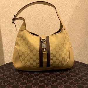 GUCCI GG CANVAS WEB JACKIE HOBO BAG
